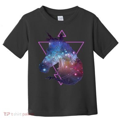 Retro Eighties Polygon Galaxy Unicorn Toddler T-Shirt