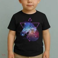 Retro Eighties Polygon Galaxy Unicorn Toddler T-Shirt thumb 2