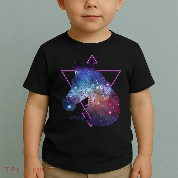 Retro Eighties Polygon Galaxy Unicorn Toddler T-Shirt