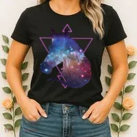 Retro Eighties Polygon Galaxy Unicorn Women's T-Shirt thumb 2