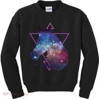 Retro Eighties Polygon Galaxy Unicorn Kids Sweatshirt thumb 0