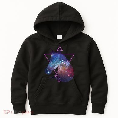 Retro Eighties Polygon Galaxy Unicorn Kids Hoodie