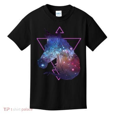 Retro Eighties Polygon Galaxy Unicorn Kids T-Shirt