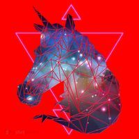 Retro Eighties Polygon Galaxy Unicorn Santa Hat thumb 1