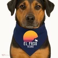 Retro El Paso Texas Sunset USA-Made Doggie Bandana thumb 1