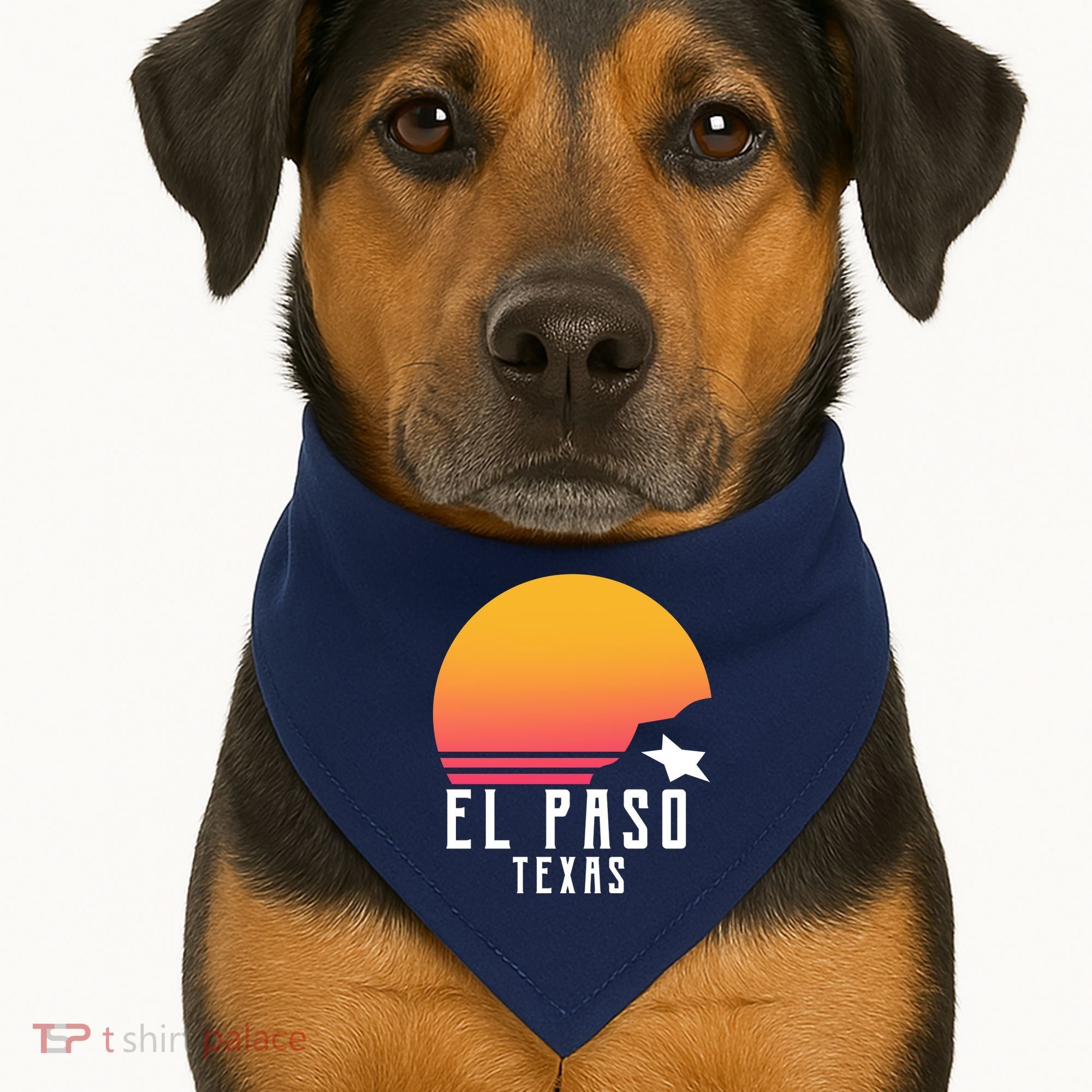 Retro El Paso Texas Sunset USA-Made Doggie Bandana