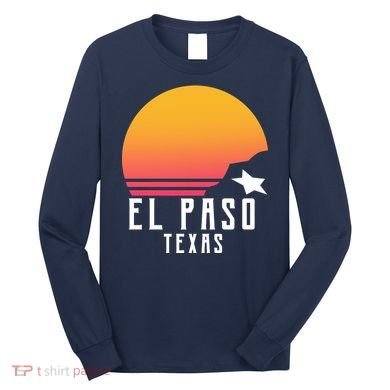 Retro El Paso Texas Sunset Long Sleeve Shirt