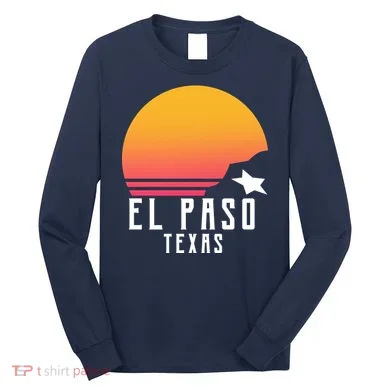 Retro El Paso Texas Sunset Long Sleeve Shirt