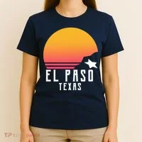 Retro El Paso Texas Sunset T-Shirt thumb 4