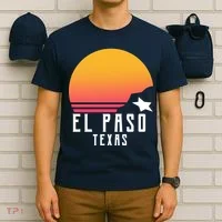 Retro El Paso Texas Sunset T-Shirt thumb 6