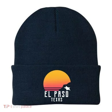 Retro El Paso Texas Sunset Beanie