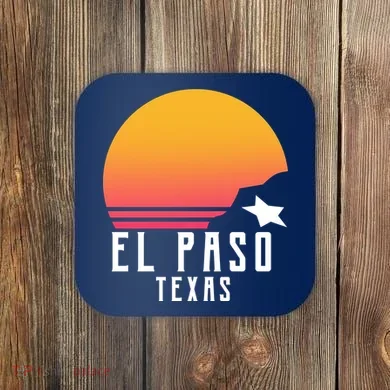 Retro El Paso Texas Sunset Coaster