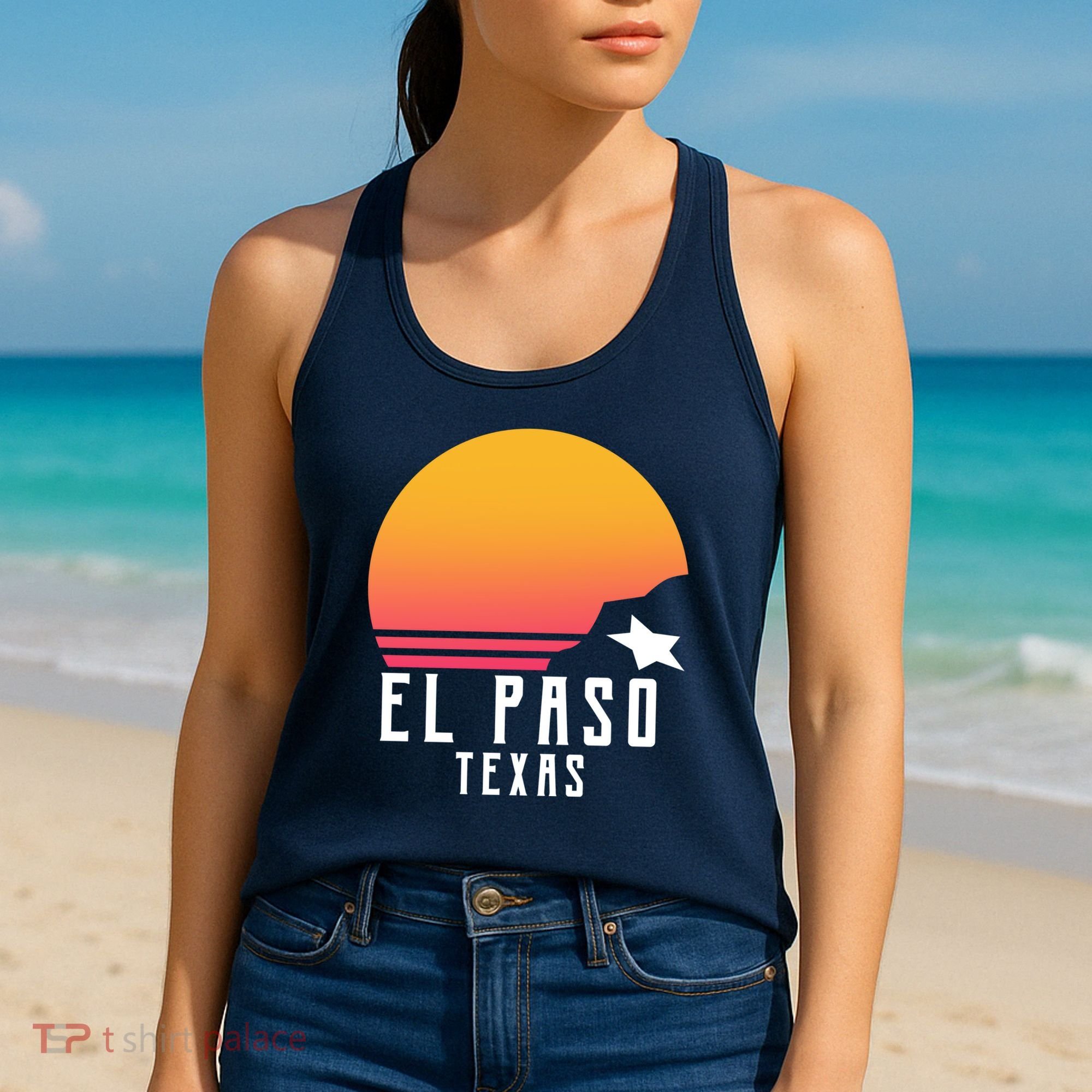 Retro El Paso Texas Sunset Women's Tank Top