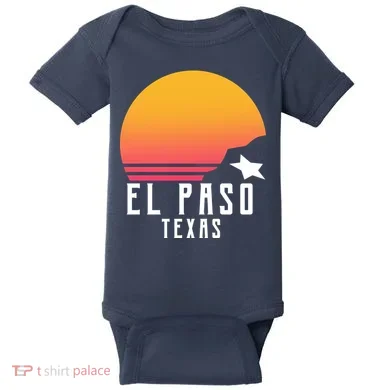 Retro El Paso Texas Sunset Baby Bodysuit