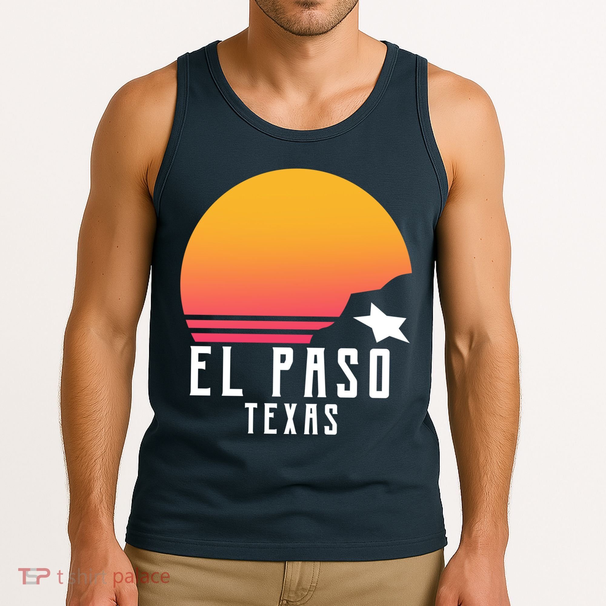 Retro El Paso Texas Sunset Tank Top