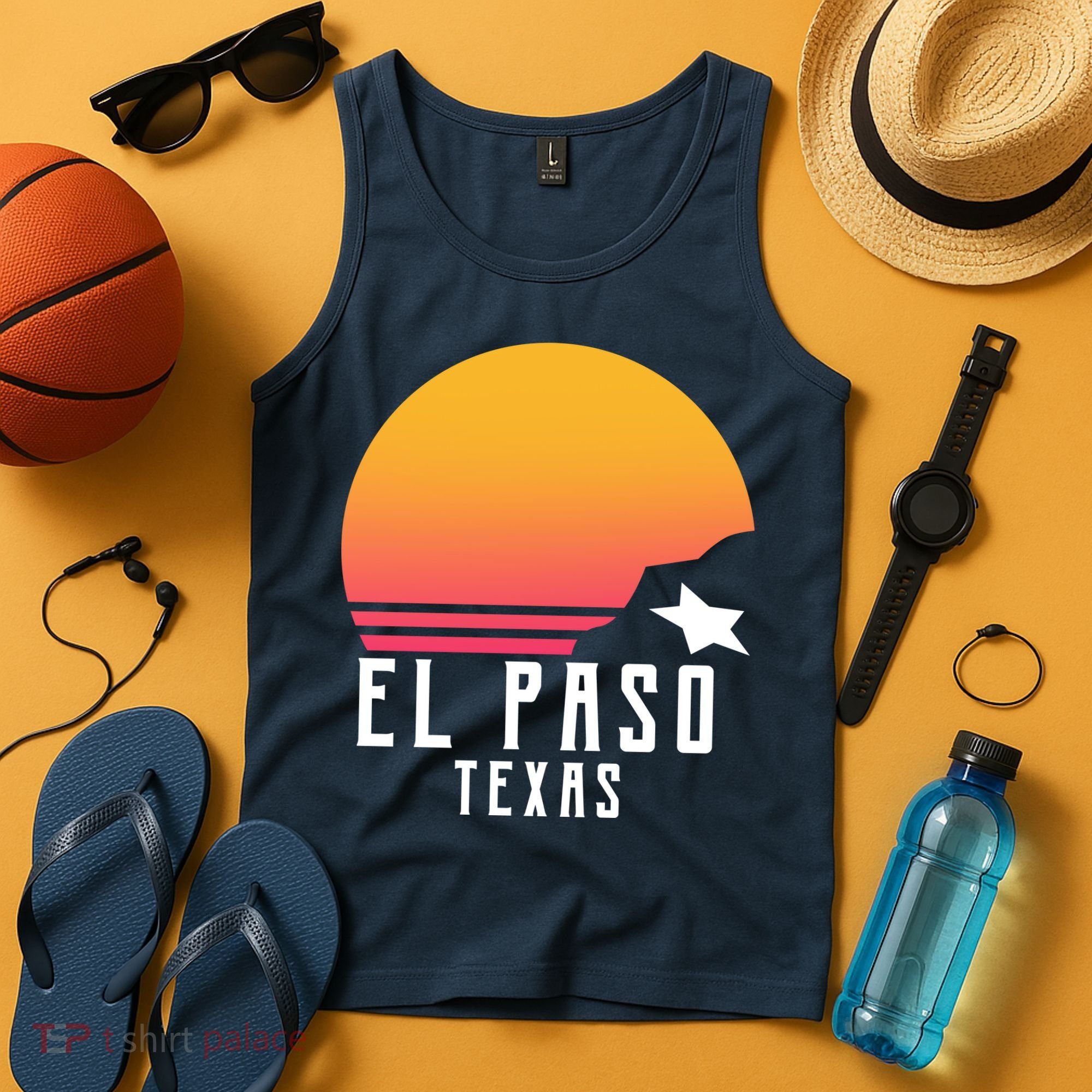 Retro El Paso Texas Sunset Tank Top