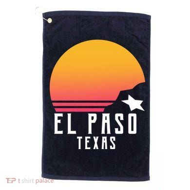 Retro El Paso Texas Sunset Golf Towel
