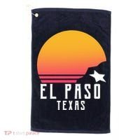 Retro El Paso Texas Sunset Golf Towel thumb 0