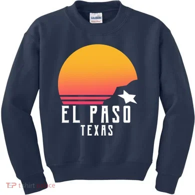 Retro El Paso Texas Sunset Kids Sweatshirt