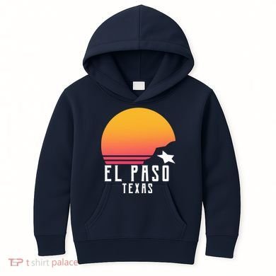 Retro El Paso Texas Sunset Kids Hoodie