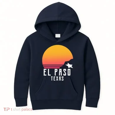 Retro El Paso Texas Sunset Kids Hoodie
