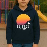 Retro El Paso Texas Sunset Kids Hoodie thumb 3