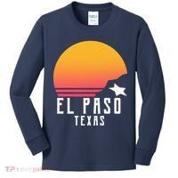Retro El Paso Texas Sunset Kids Long Sleeve Shirt thumb 0