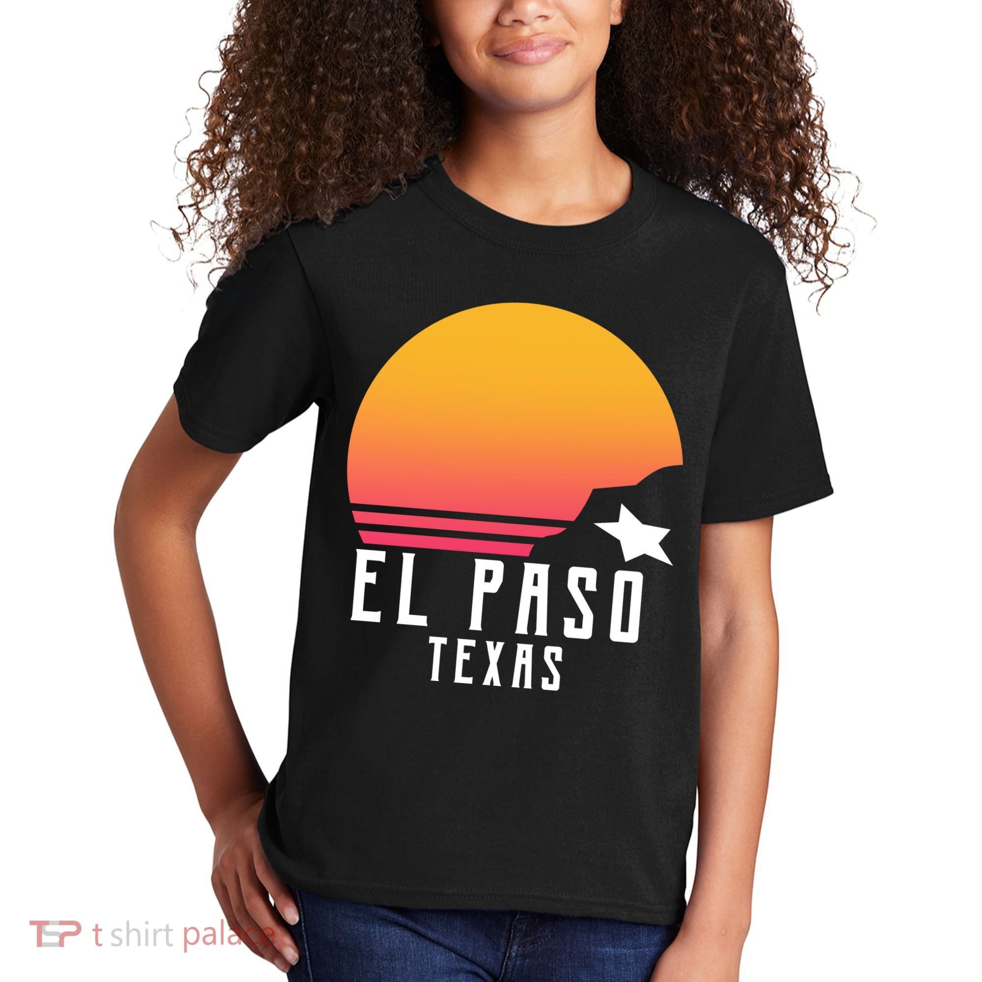 Retro El Paso Texas Sunset Kids T-Shirt