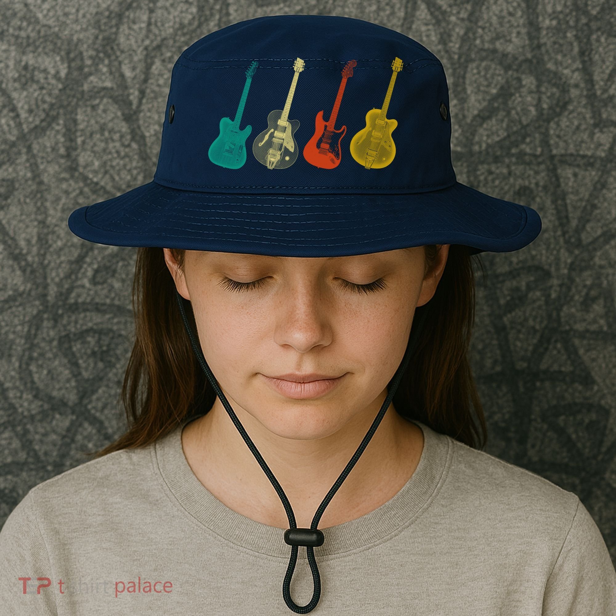 Retro Electric Guitar Bucket Hat