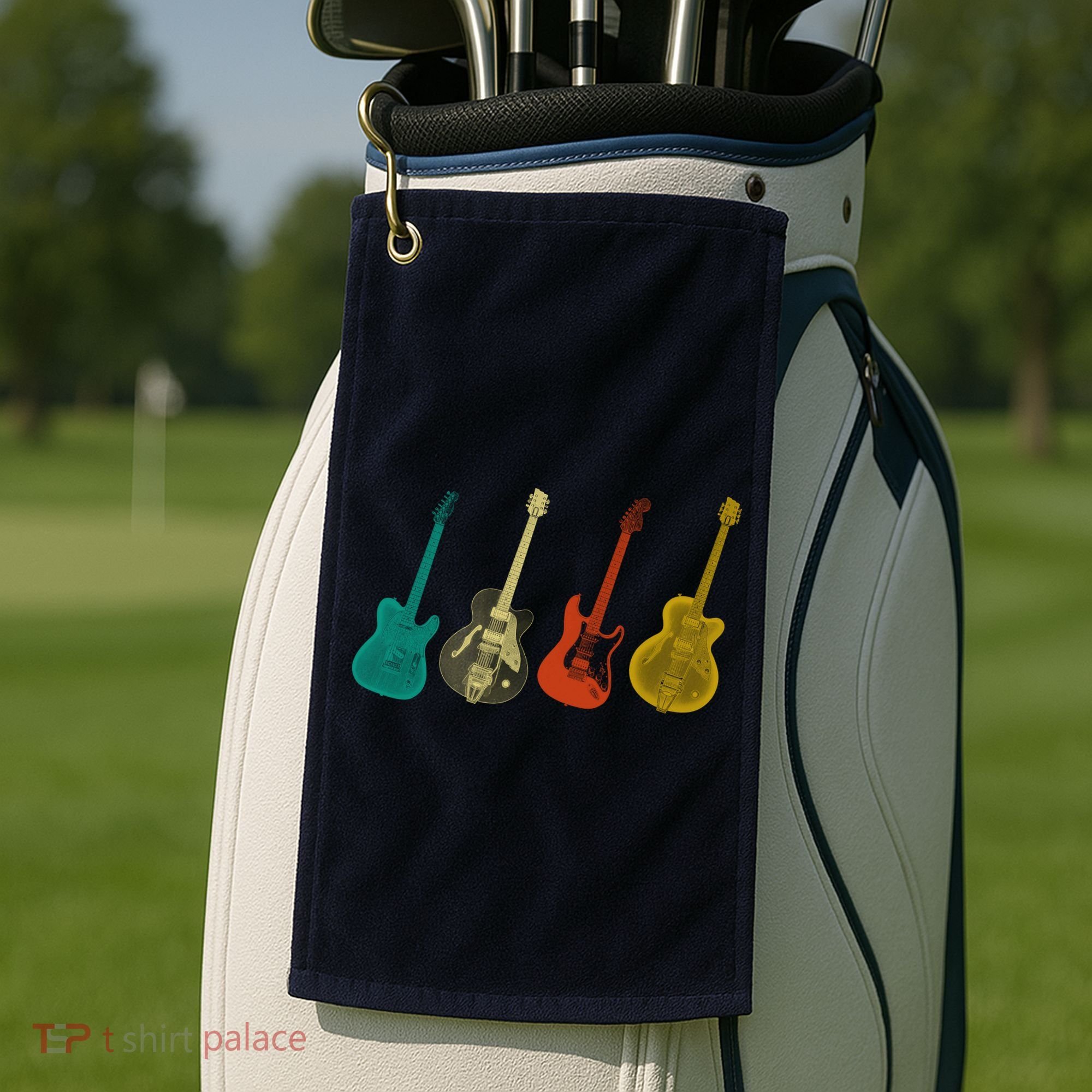 Retro Electric Guitar Golf Towel