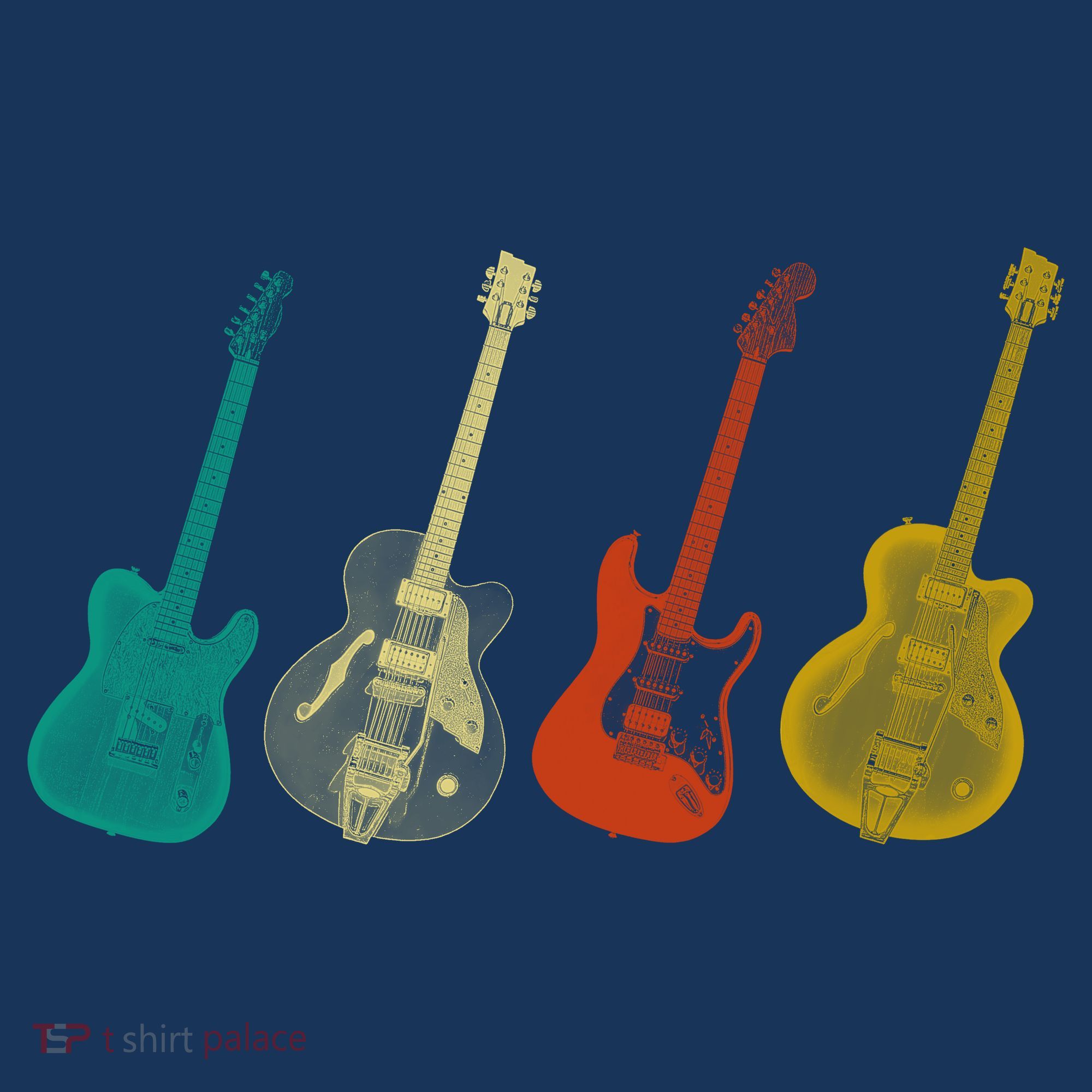 Retro Electric Guitar Golf Towel