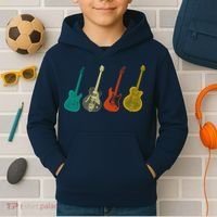 Retro Electric Guitar Kids Hoodie thumb 2