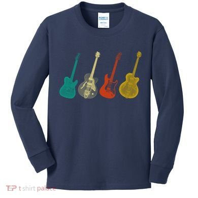 Retro Electric Guitar Kids Long Sleeve Shirt