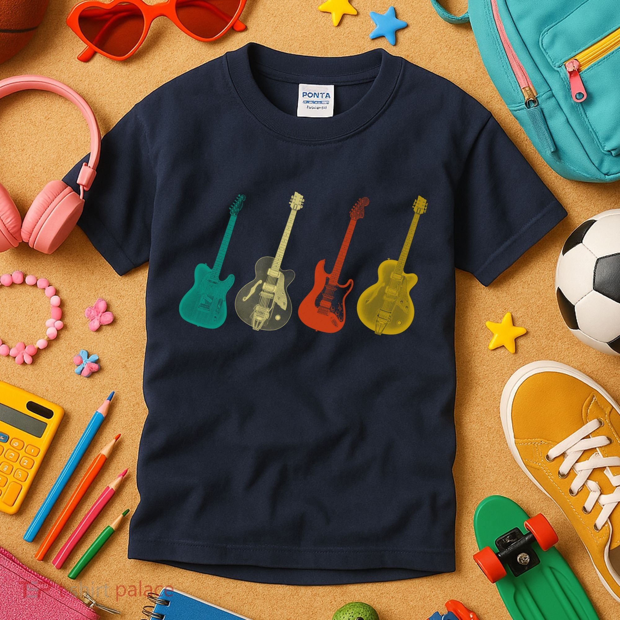 Retro Electric Guitar Kids T-Shirt