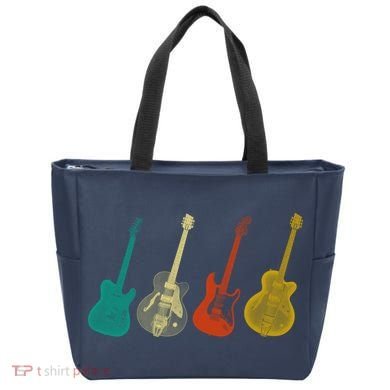 Retro Electric Guitar Tote Bag