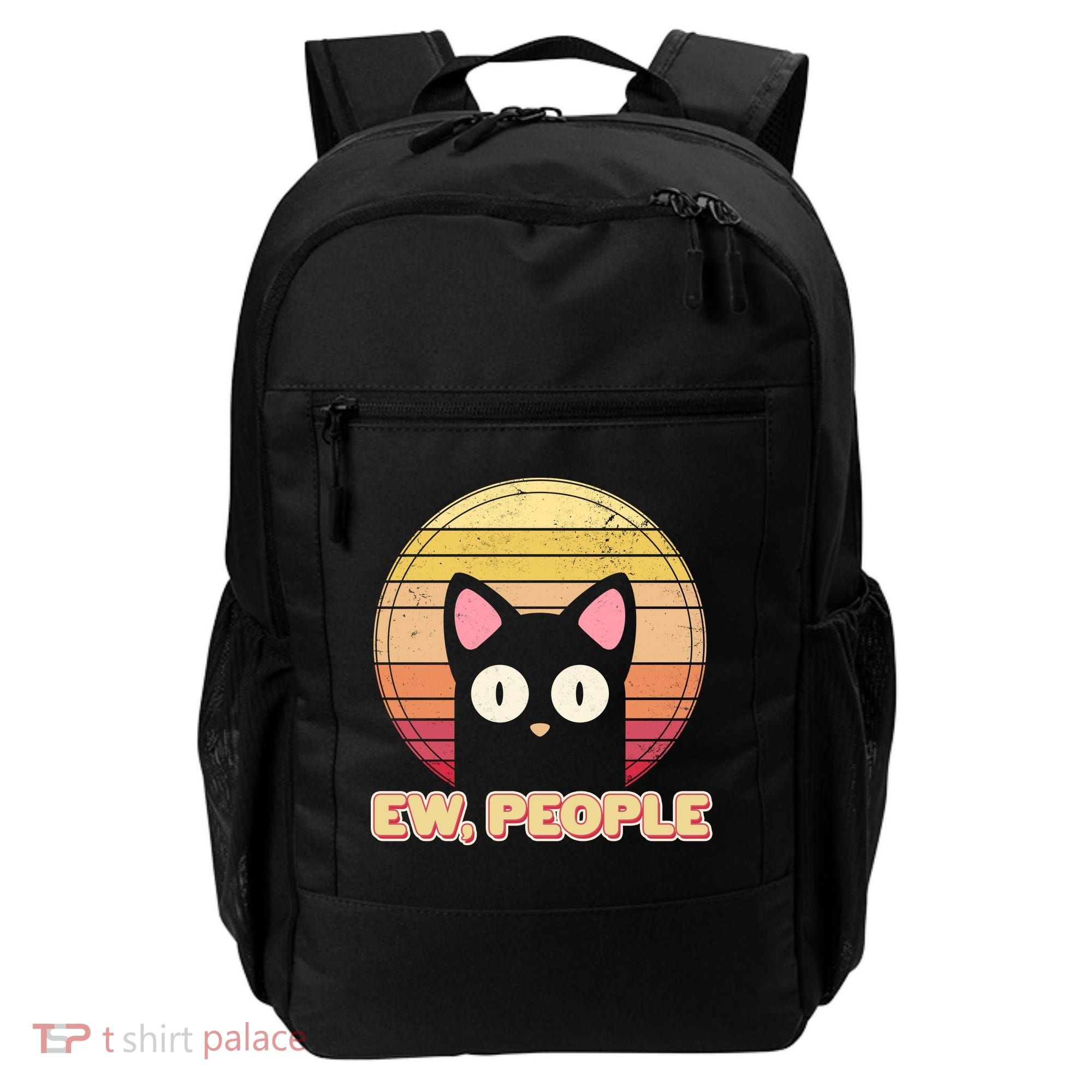 Retro Ew People Funny Cat Backpack