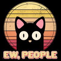 Retro Ew People Funny Cat Button thumb 1