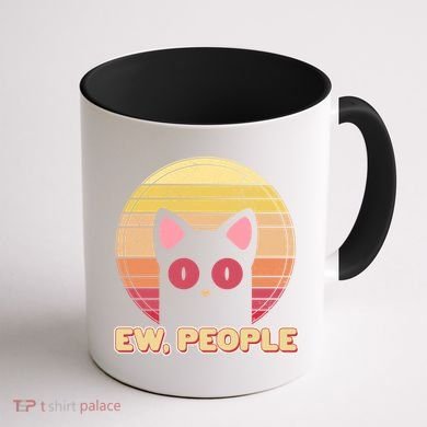 Retro Ew People Funny Cat Coffee Mug back