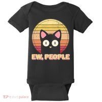 Retro Ew People Funny Cat Baby Bodysuit thumb 0