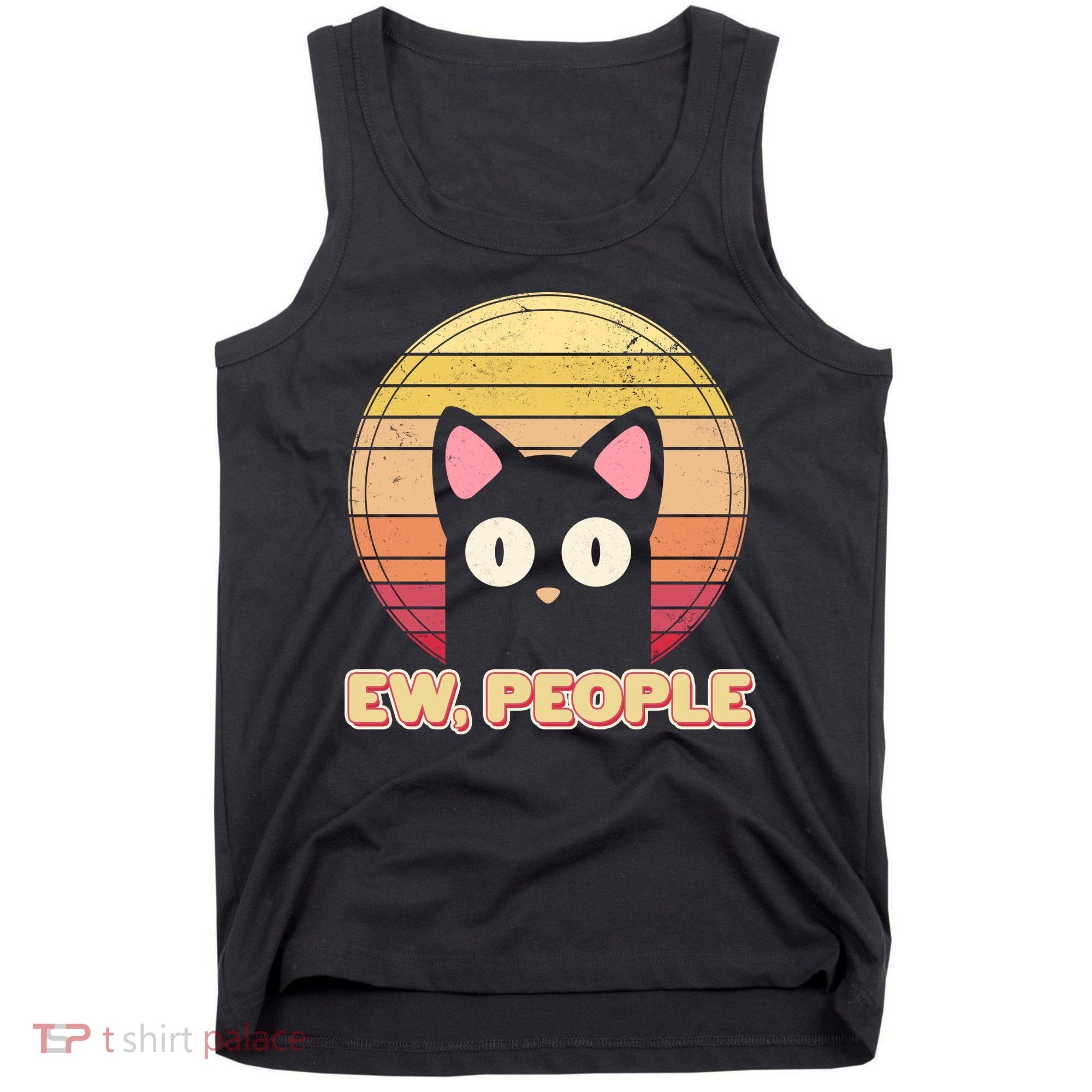 Retro Ew People Funny Cat Tank Top