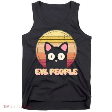 Retro Ew People Funny Cat Tank Top