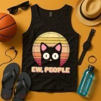Retro Ew People Funny Cat Tank Top thumb 4