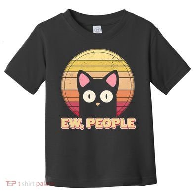 Retro Ew People Funny Cat Toddler T-Shirt