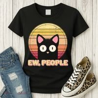 Retro Ew People Funny Cat Women's T-Shirt thumb 3
