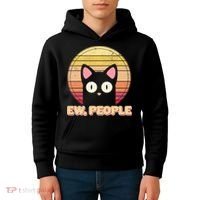 Retro Ew People Funny Cat Kids Hoodie thumb 4