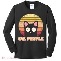 Retro Ew People Funny Cat Kids Long Sleeve Shirt thumb 0