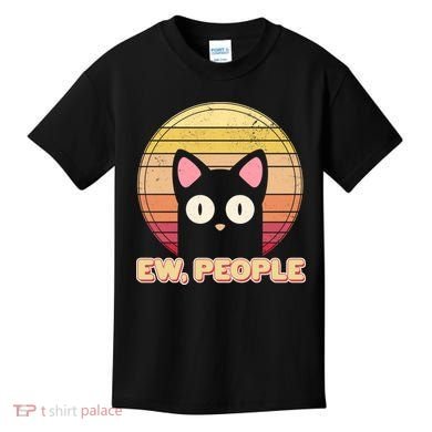 Retro Ew People Funny Cat Kids T-Shirt