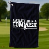 Retro Fantasy Football Commish Funny Sports Golf Towel thumb 1