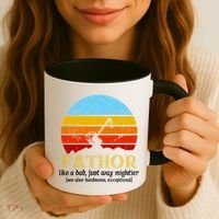 Retro Fathor Like Dad Just Way Mightier Coffee Mug thumb 3
