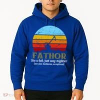Retro Fathor Like Dad Just Way Mightier Hoodie thumb 2